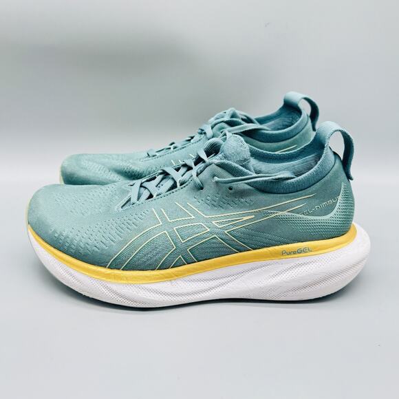 ASICS Shoes Womens 9.5 Teal Green Gel Nimbus 25 PureGEL Running Athletic Sneaker - Picture 5 of 13